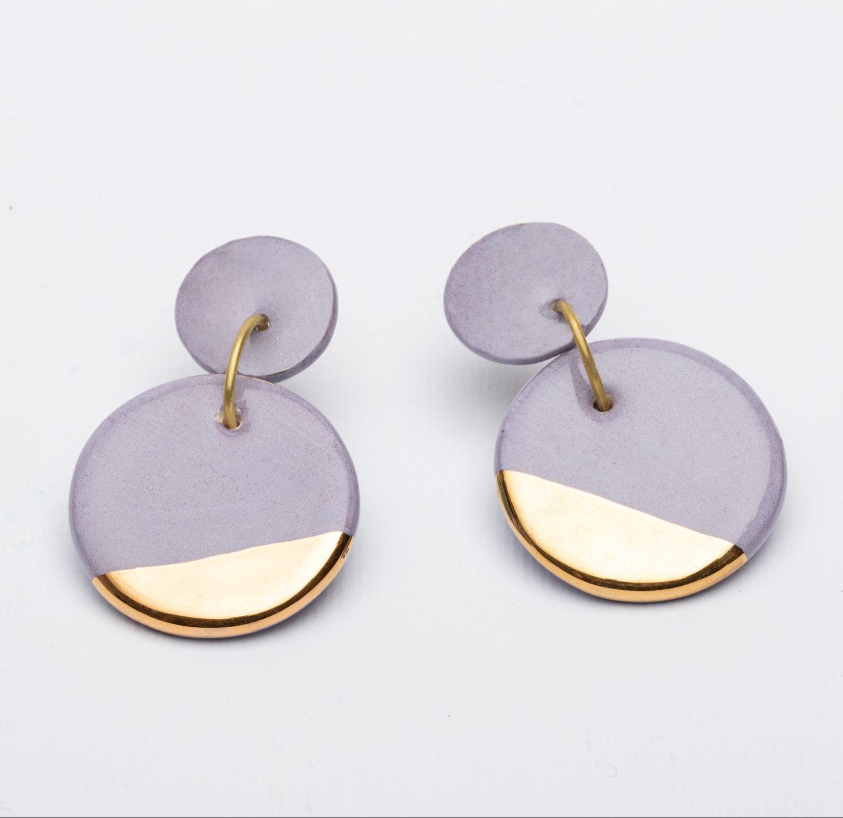 GHAMAR-539 گوشواره دو تکه یاسی - تصویر 1